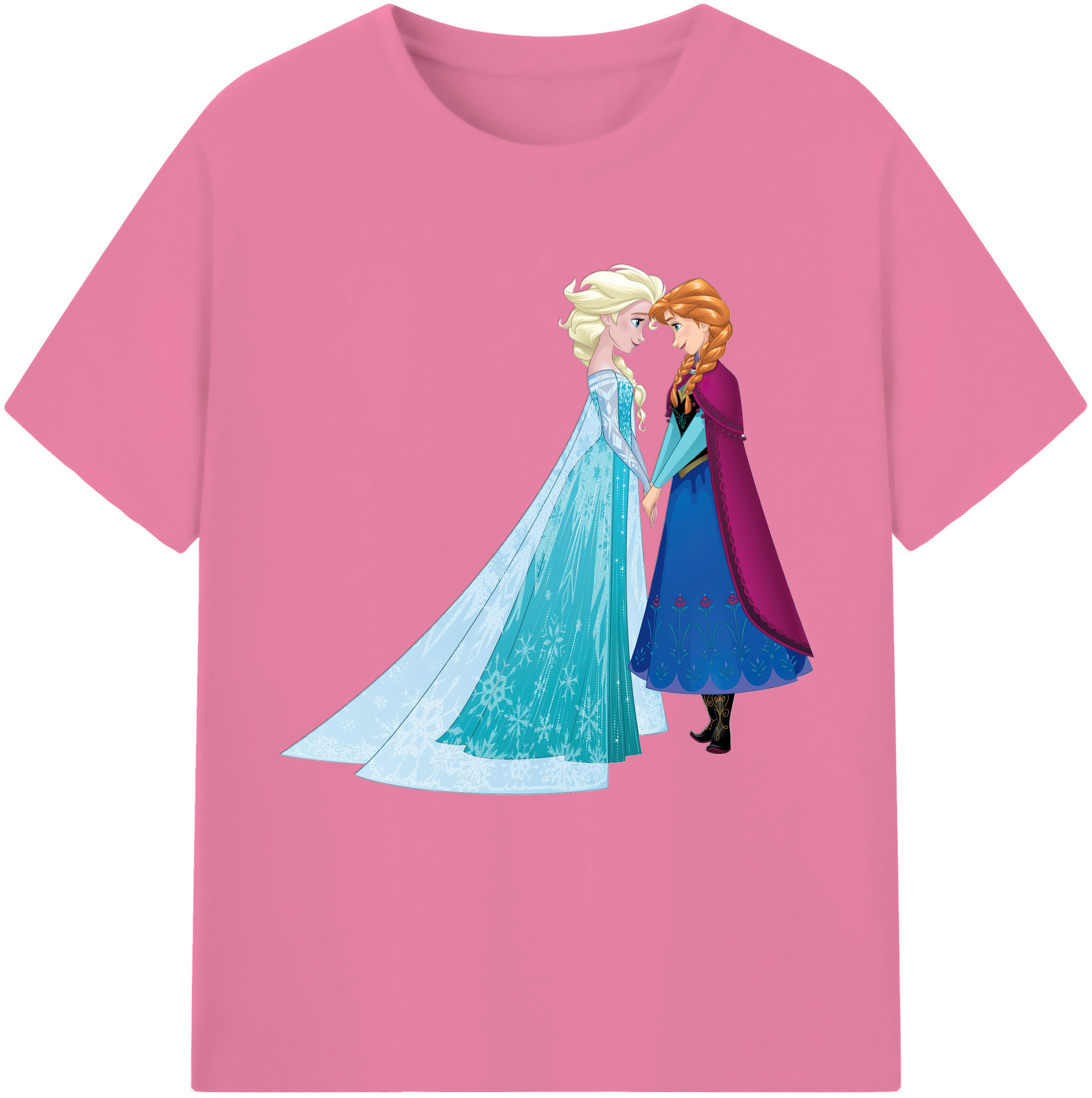（画像用） アナと雪の女王 アンナ エルサ Frozen Anna Elsa 綿100％半袖Tシャツ（フロントプリント）